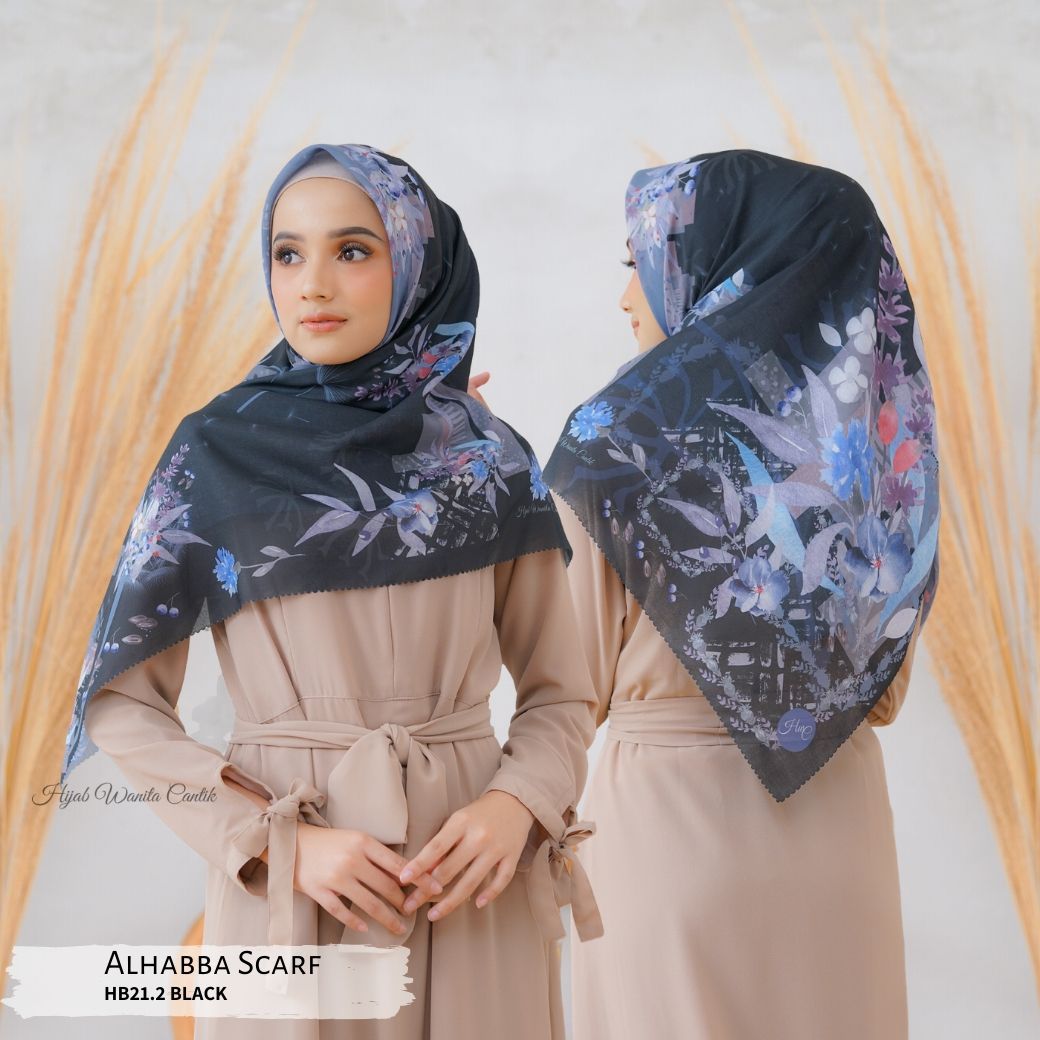 Segiempat Alhabba Scarf - HB21.2 Black