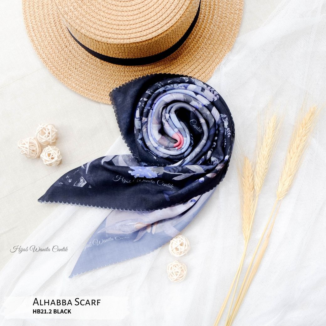 Segiempat Alhabba Scarf - HB21.2 Black