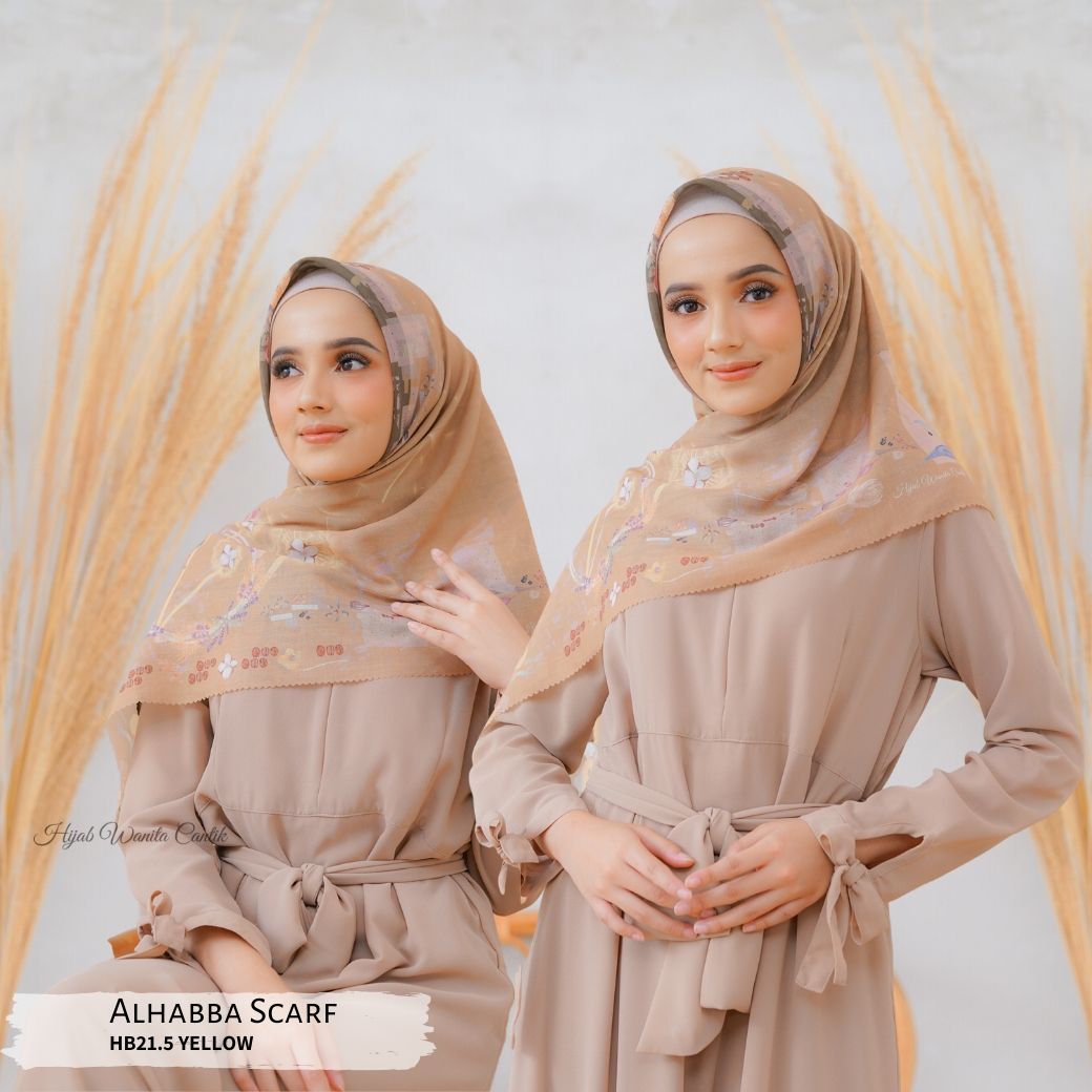Segiempat Alhabba Scarf - HB21.5 Yellow