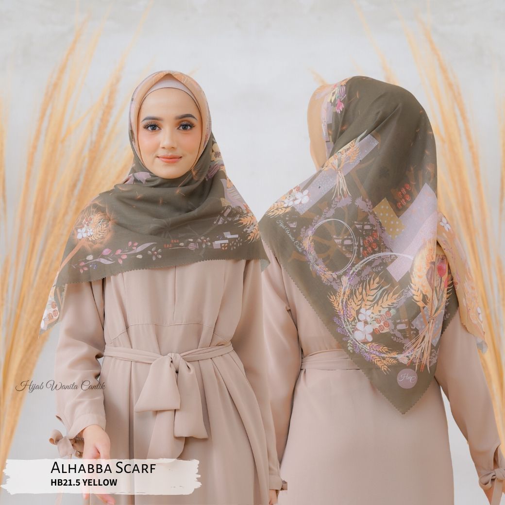 Segiempat Alhabba Scarf - HB21.5 Yellow