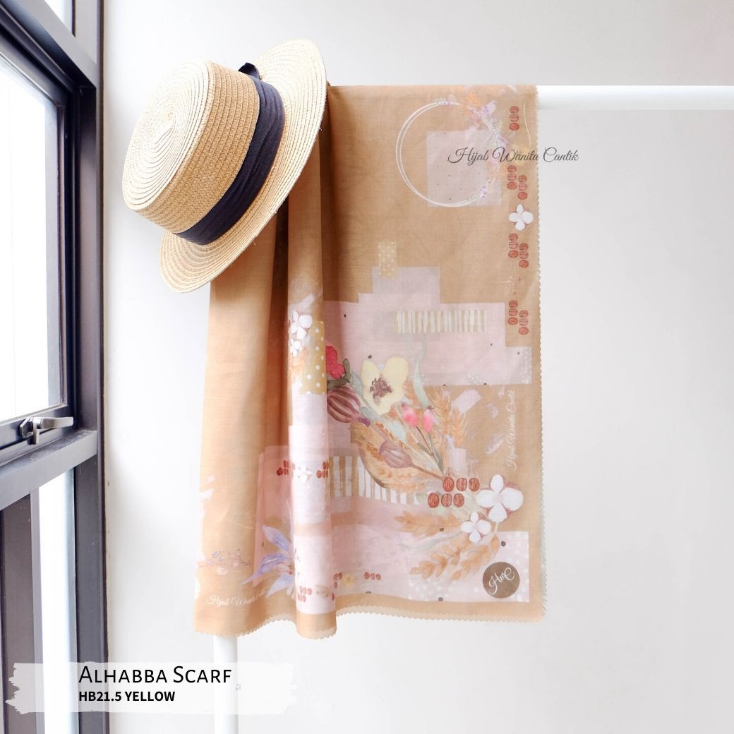 Segiempat Alhabba Scarf - HB21.5 Yellow