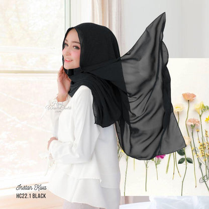 Hijab Instan Kiva - Black Blue Apricot Lavender