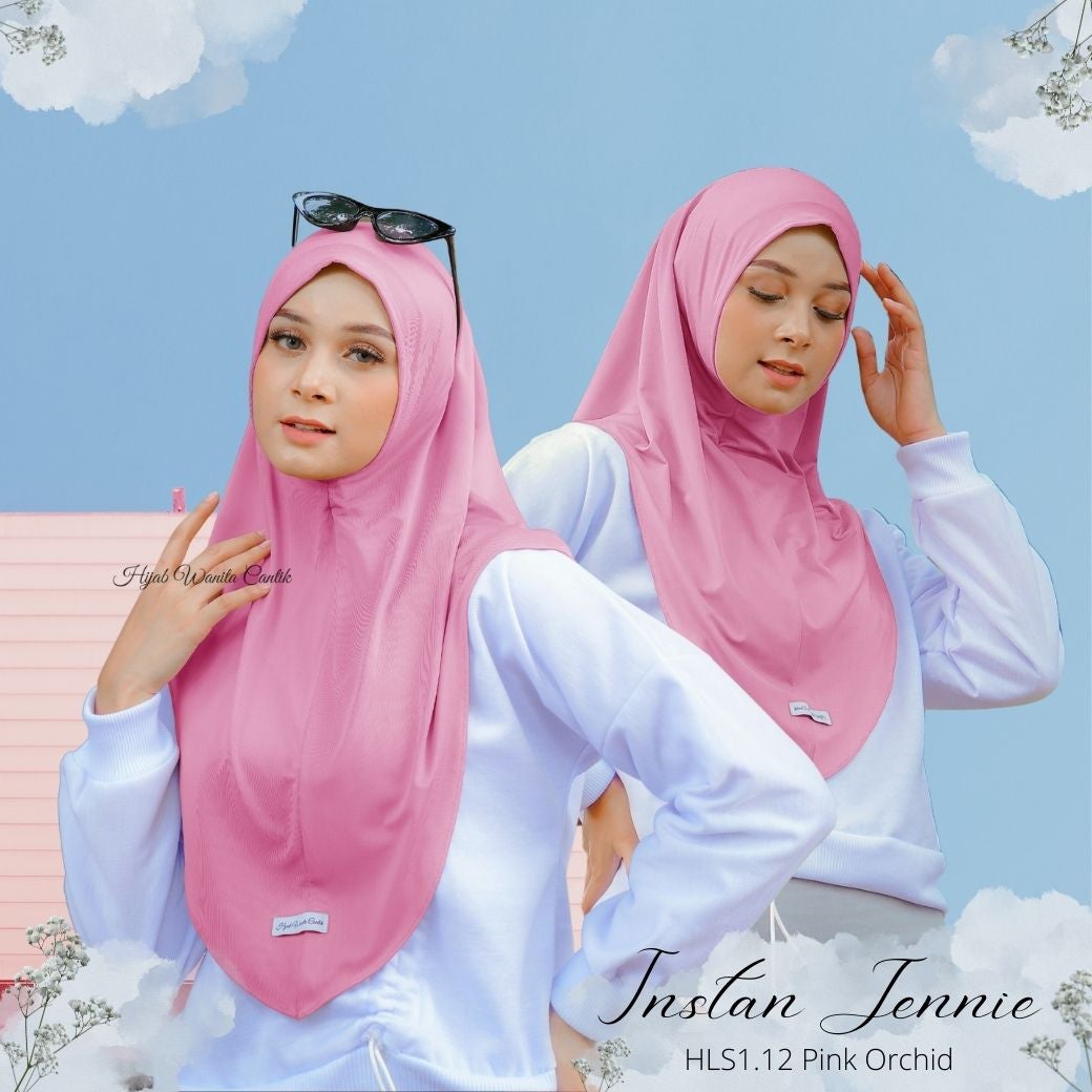 Instan Jennie Sporty Hijab - HLS1.12 Pink Orchid