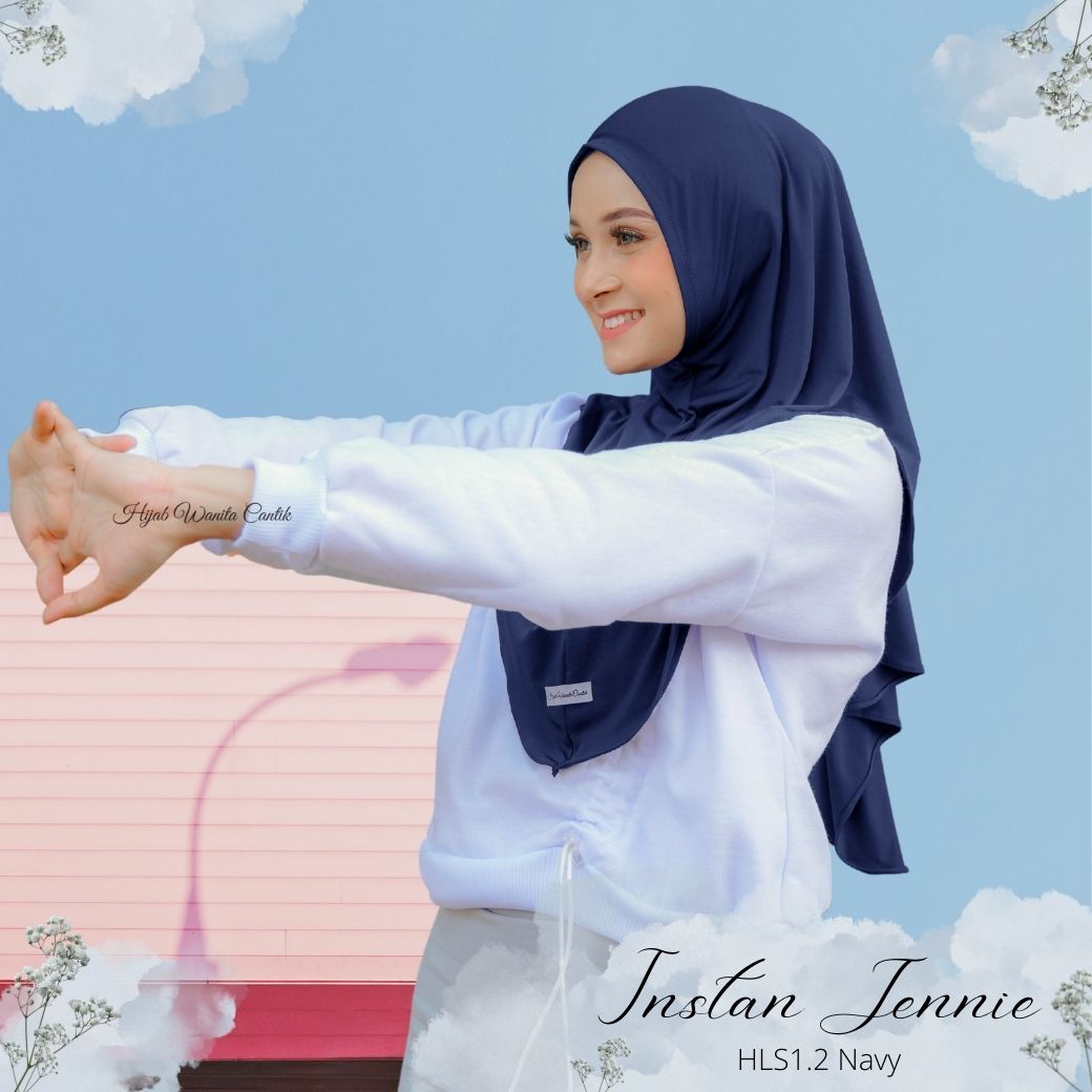 Instan Jennie Sporty Hijab - HLS1.2 Navy