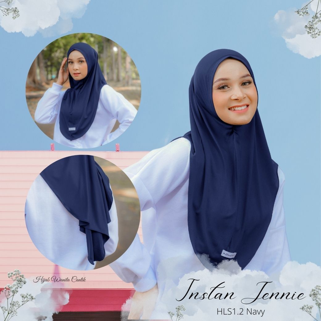 Instan Jennie Sporty Hijab - HLS1.2 Navy
