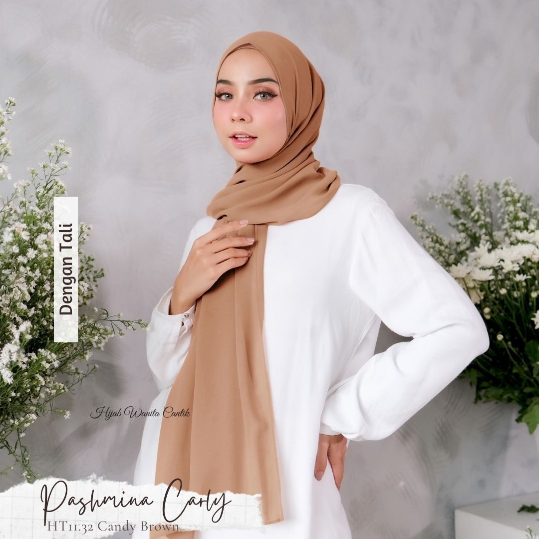 Pashmina Carly (dengan tali)  - HT11.32 Candy Brown