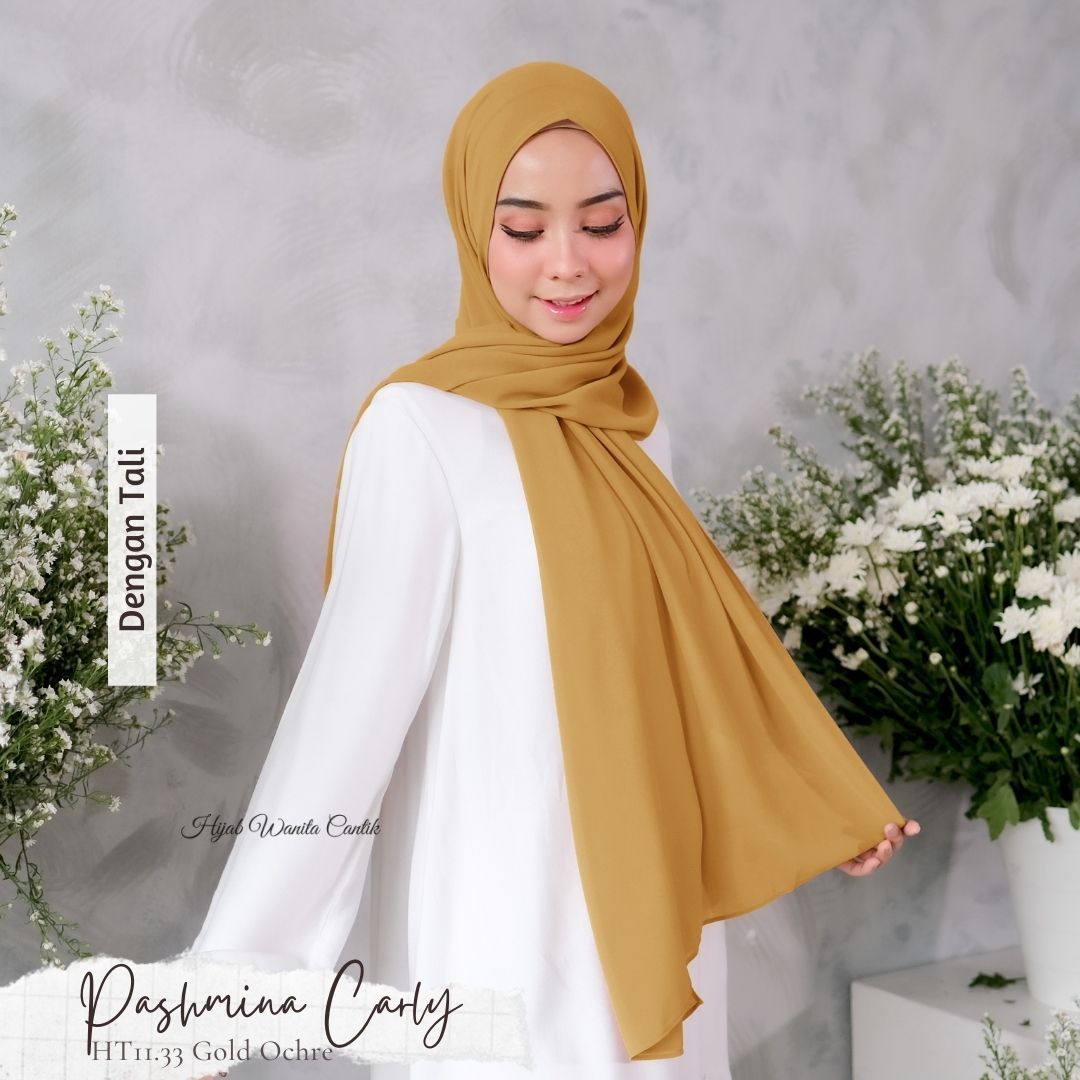 Pashmina Carly (dengan tali)  - HT11.33 Gold Ochre