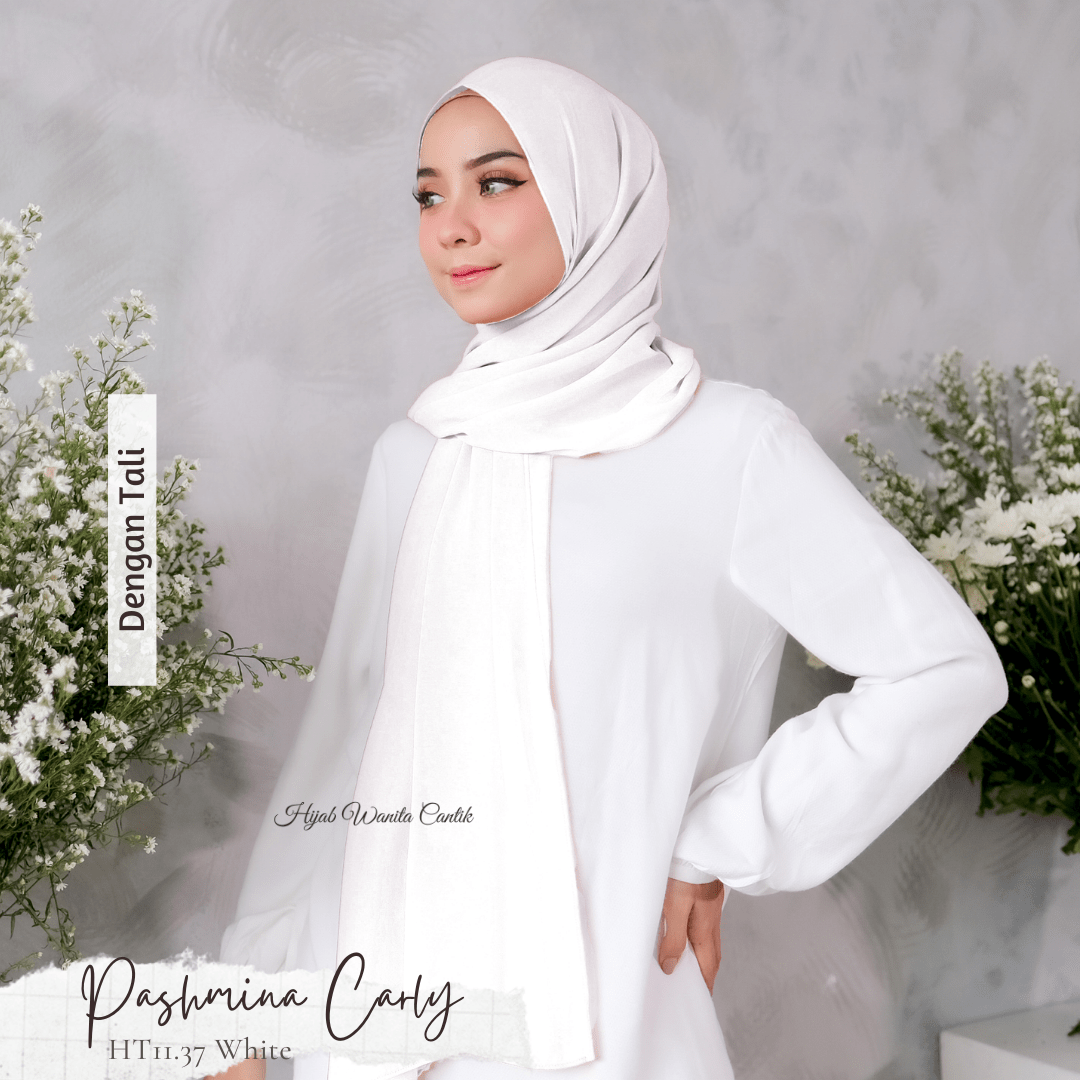 Pashmina Carly (dengan tali)  - HT11.37 White