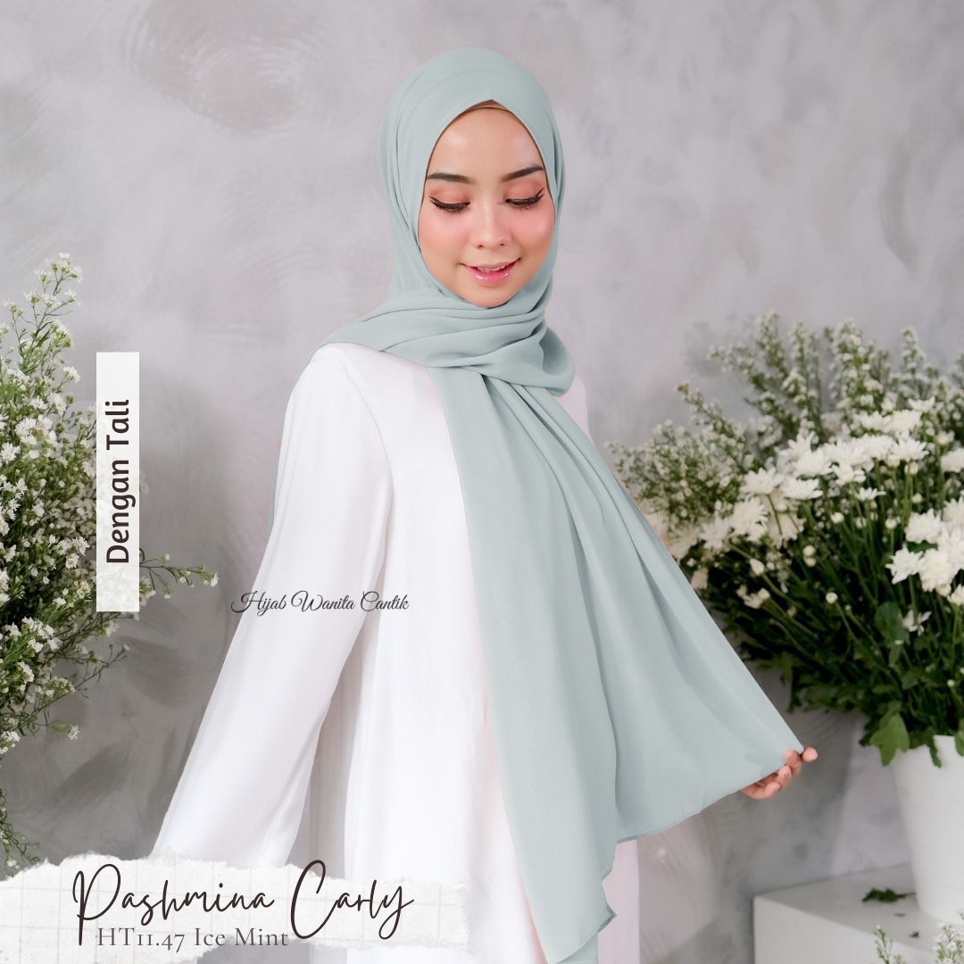 Pashmina Carly (dengan tali)  - HT11.47 Ice Mint