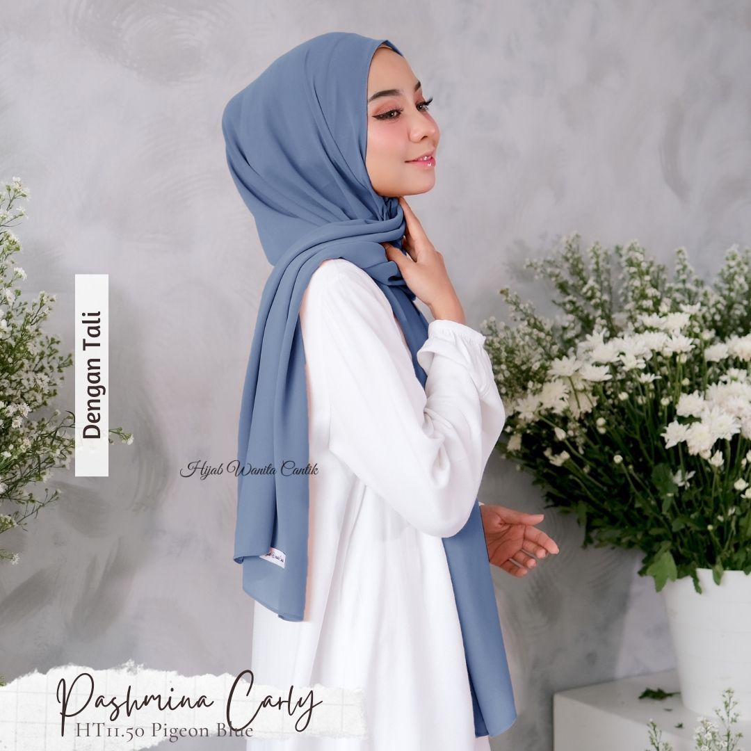 Pashmina Carly (dengan tali)  - HT11.50 Pigeon Blue