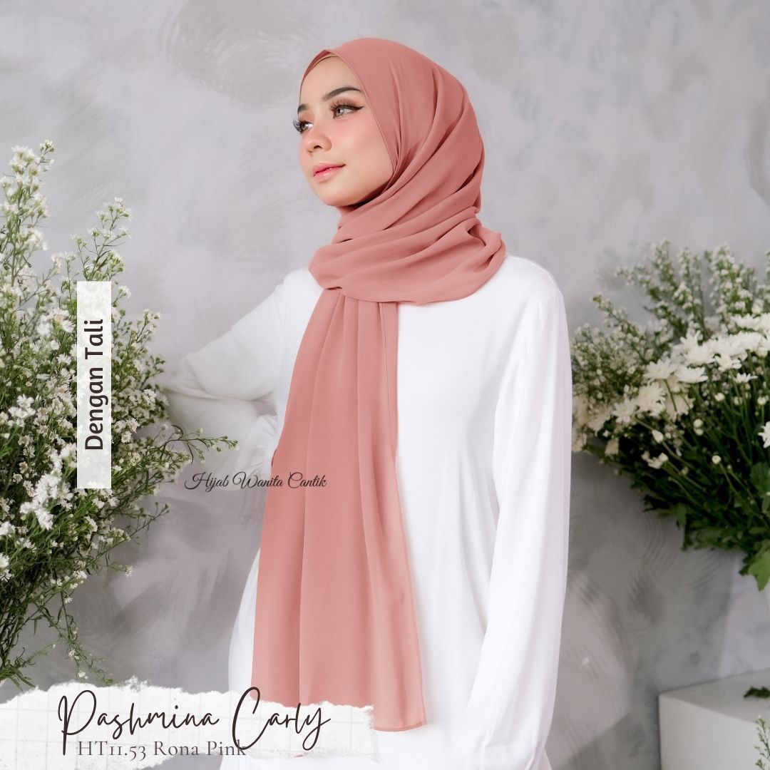 Pashmina Carly (dengan tali)  - HT11.53 Rona Pink