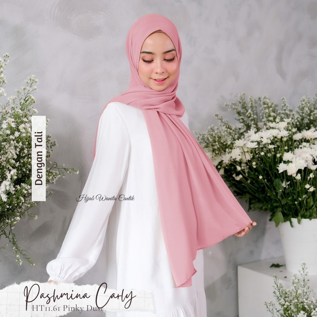 Pashmina Carly (dengan tali)  - HT11.61 Pinky Dust