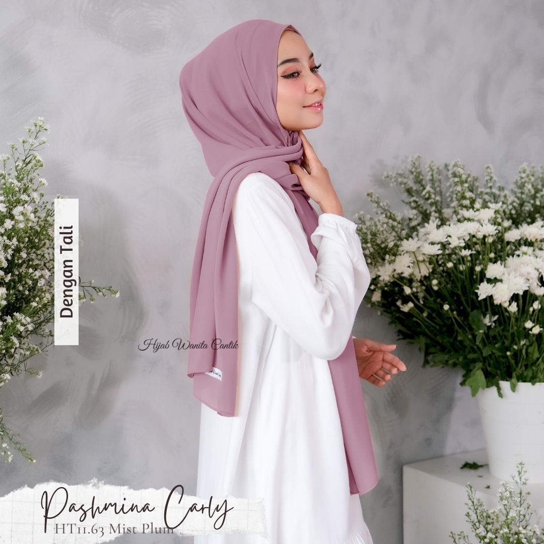 Pashmina Carly (dengan tali)  - HT11.63 Mist Plum