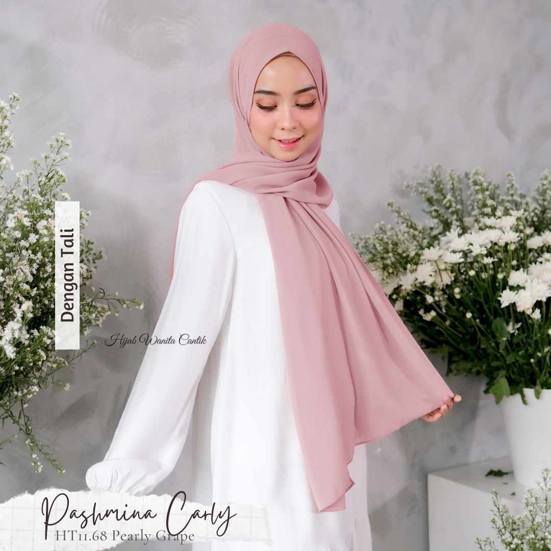 Pashmina Carly (dengan tali)  - HT11.68 Pearly Grape