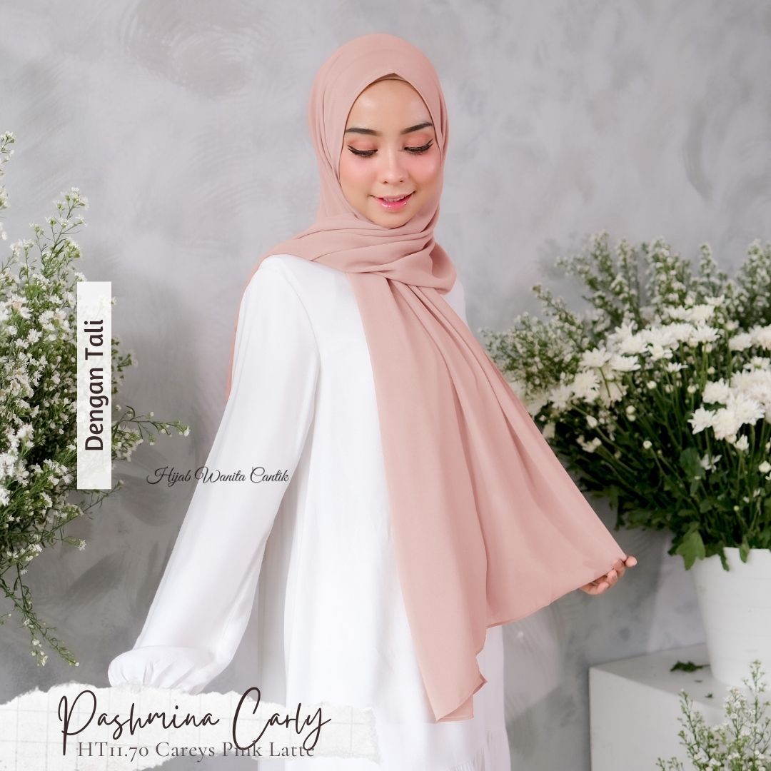 Pashmina Carly (dengan tali)  - HT11.70 Careys Pink Latte