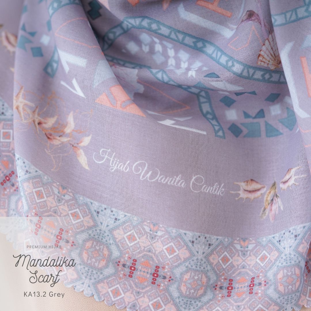 Segiempat Mandalika Scarf - KA13.2 Grey