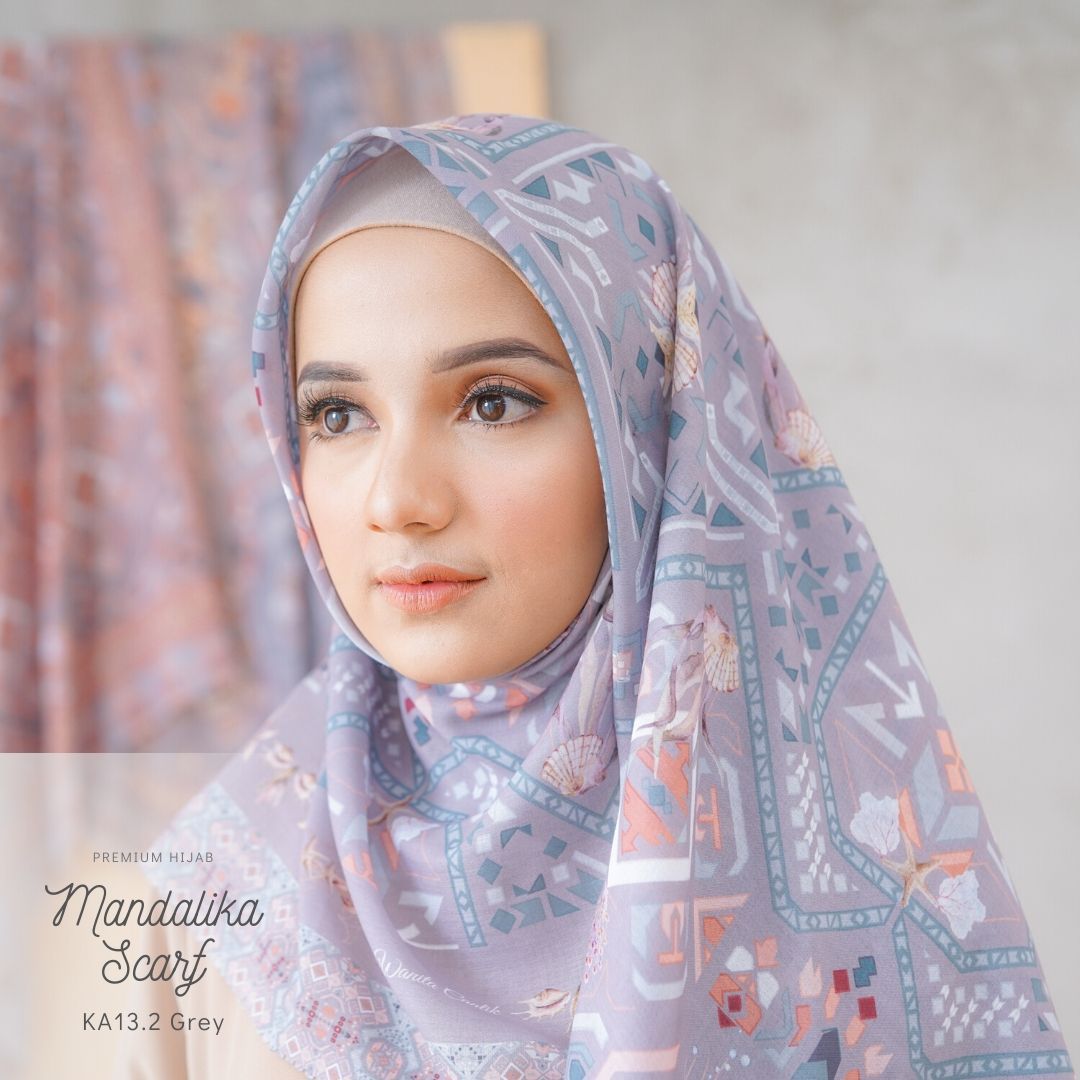 Segiempat Mandalika Scarf - KA13.2 Grey