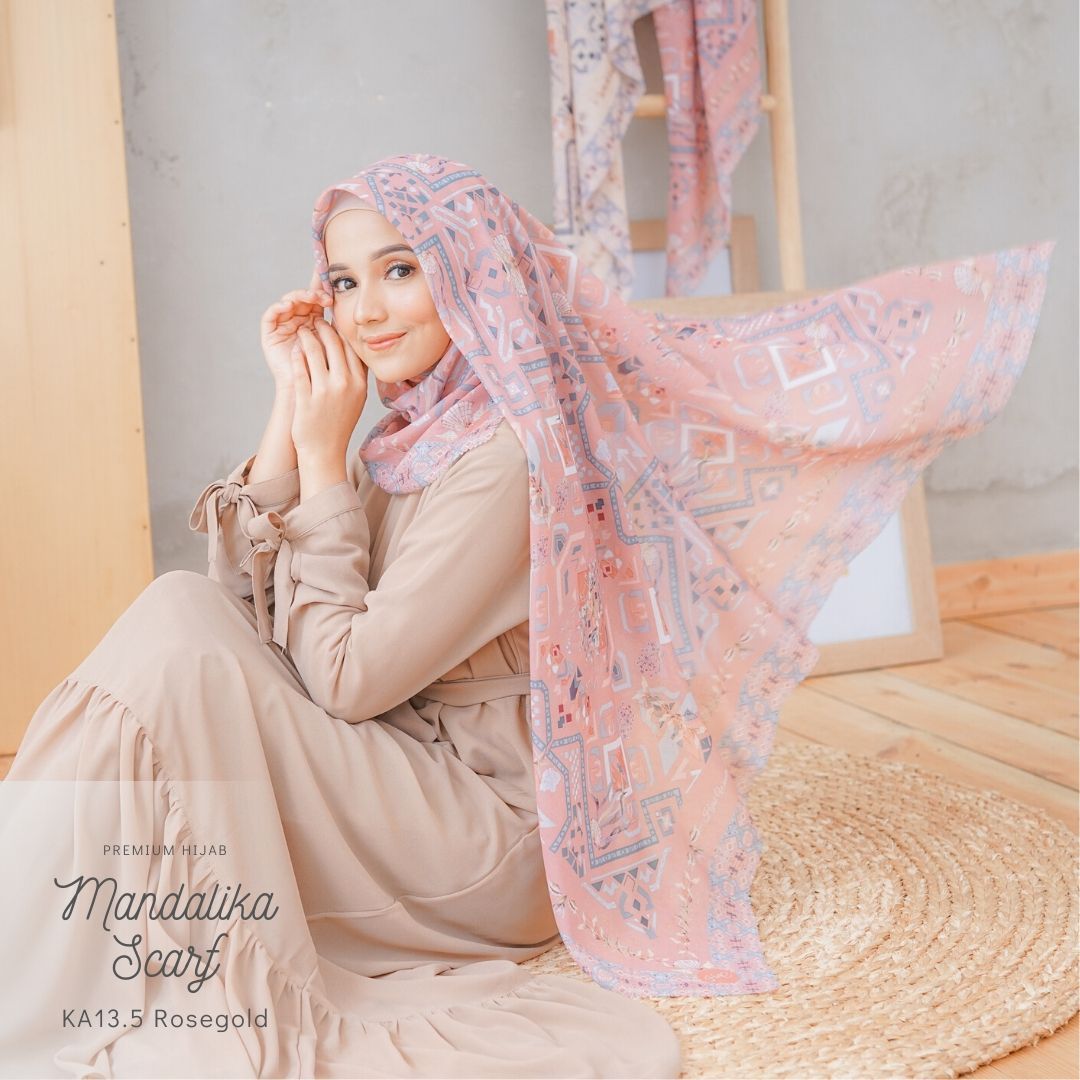 Segiempat Mandalika Scarf - KA13.5 Rosegold