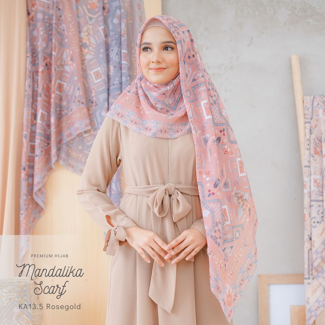 Segiempat Mandalika Scarf - KA13.5 Rosegold