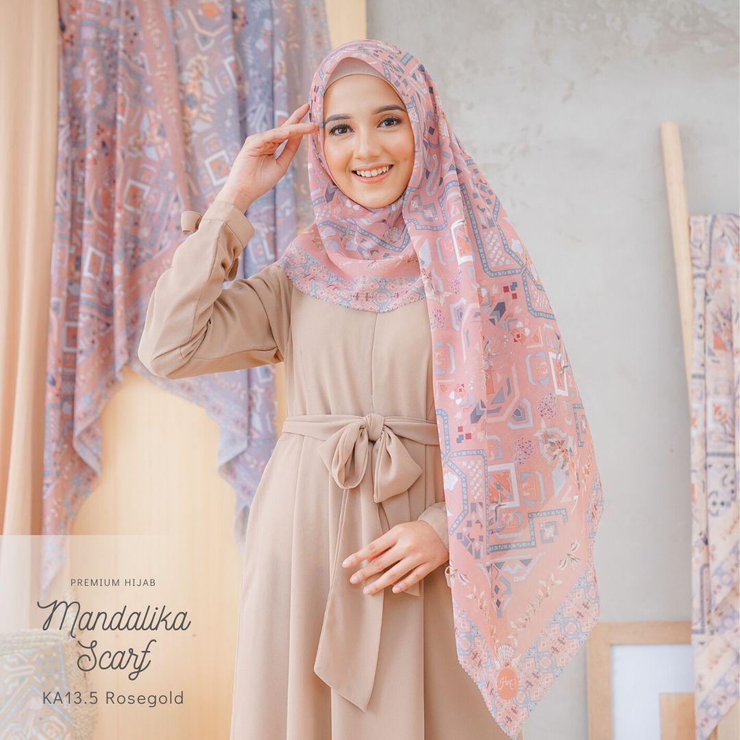 Segiempat Mandalika Scarf - KA13.5 Rosegold