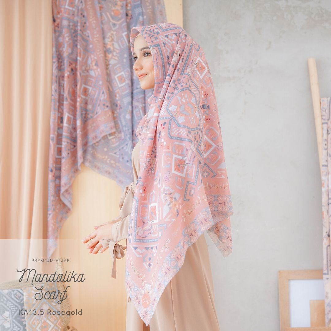 Segiempat Mandalika Scarf - KA13.5 Rosegold