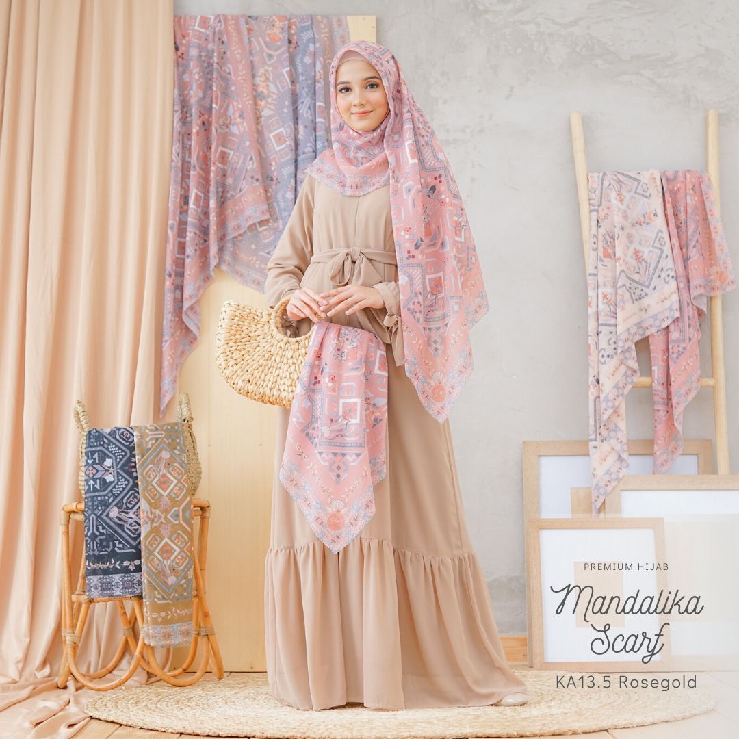 Segiempat Mandalika Scarf - KA13.5 Rosegold