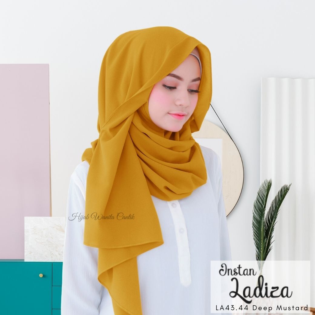 Pashmina Instan Ladiza - LA43.44 Deep Mustard