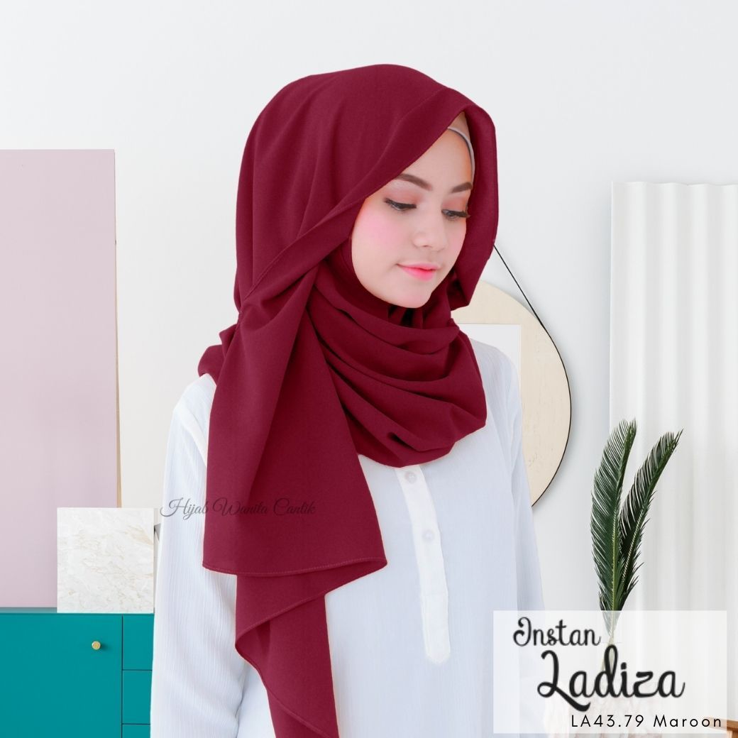 Pashmina Instan Ladiza - LA43.79 Maroon