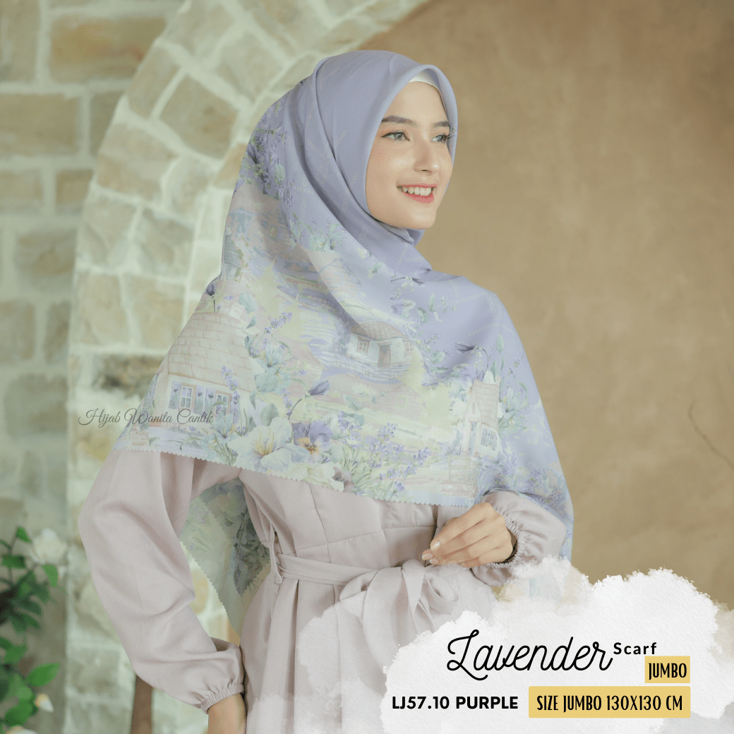 Lavender - Scarf Square Premium Polycotton XL - Purple - LJ57.10