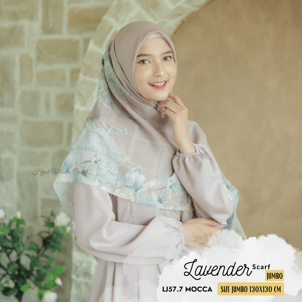 Lavender JUMBO - Scarf Square Premium Polycotton XL | Mocca - LJ57.7