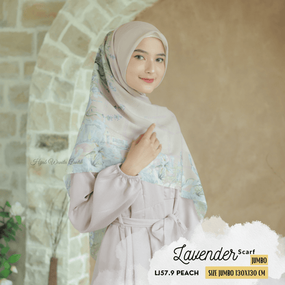 Lavender JUMBO - Scarf Square Premium Polycotton XL | Peach - LJ57.9