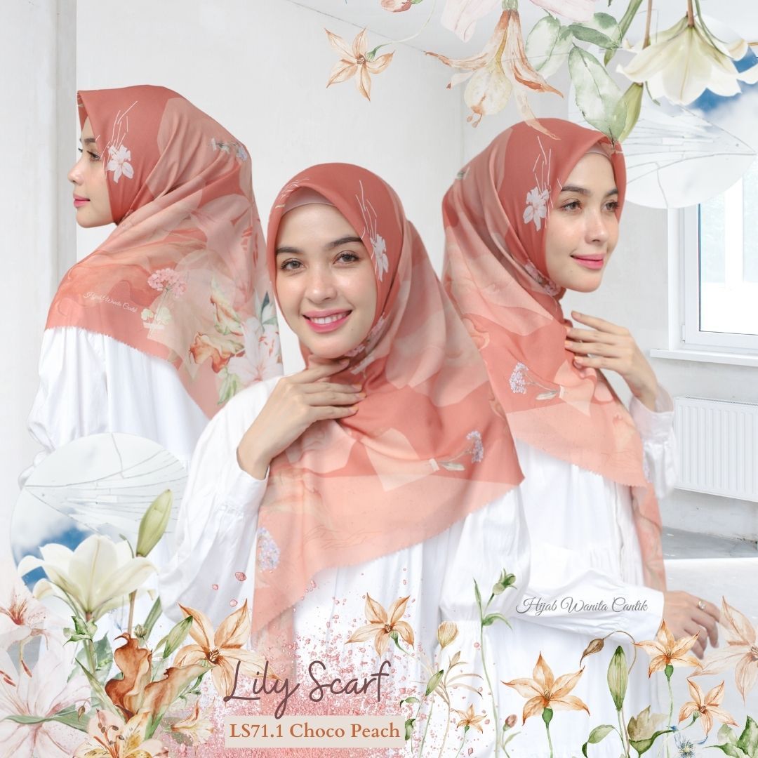 Segiempat Lily Scarf - LS71.1 Choco Peach