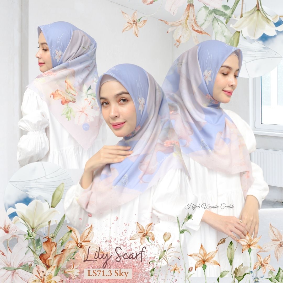 Segiempat Lily Scarf - LS71.3 Sky