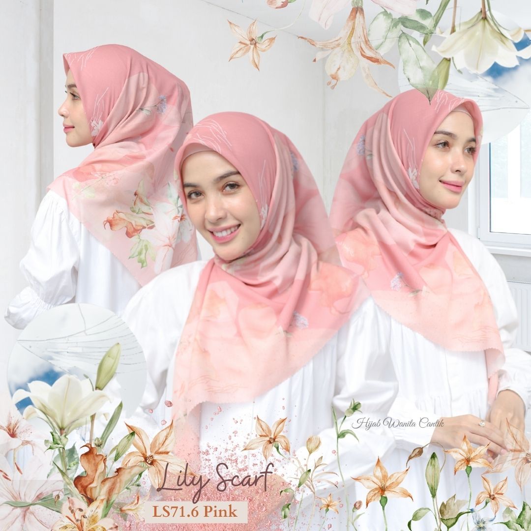 Segiempat Lily Scarf - LS71.6 Pink