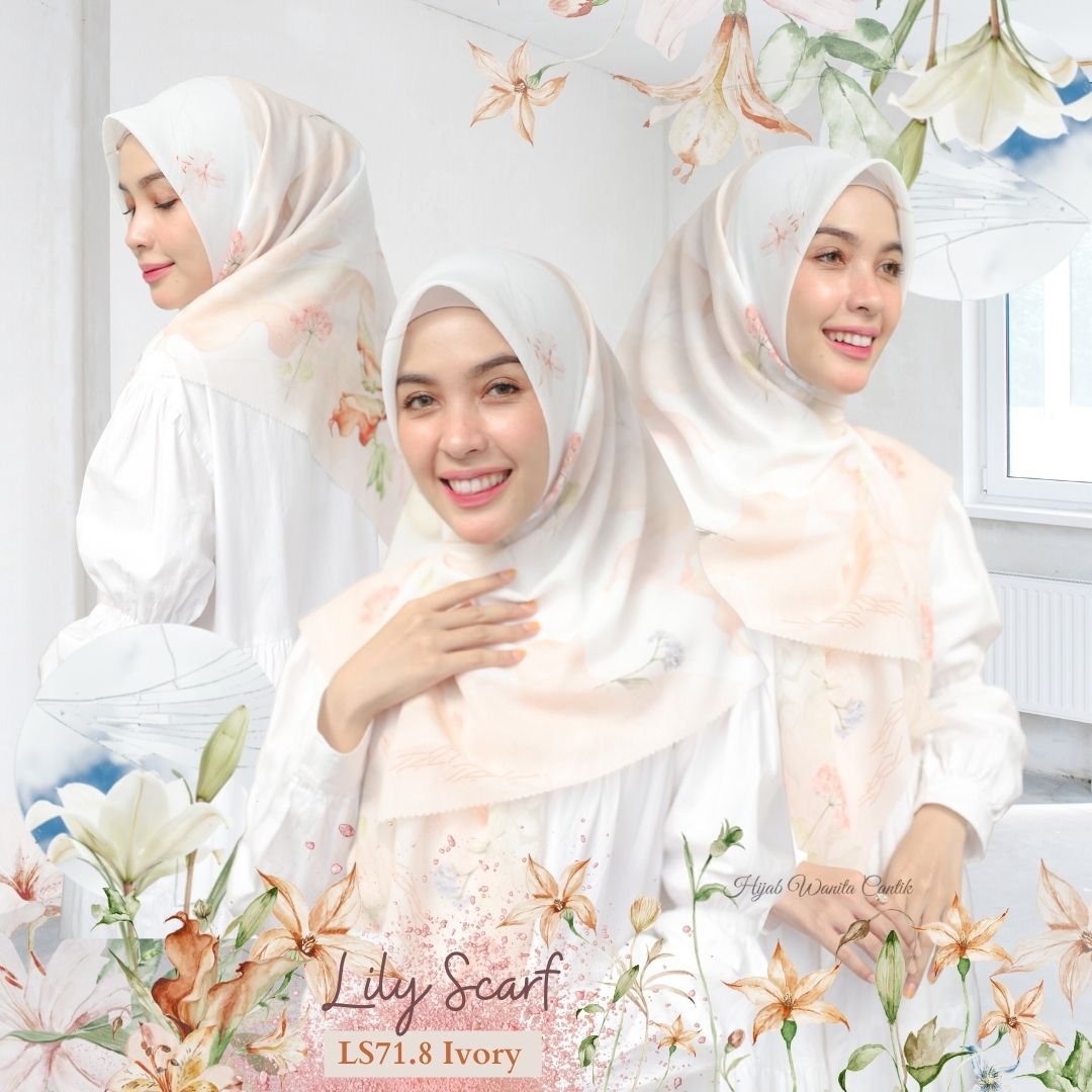 Segiempat Lily Scarf - LS71.8 Ivory