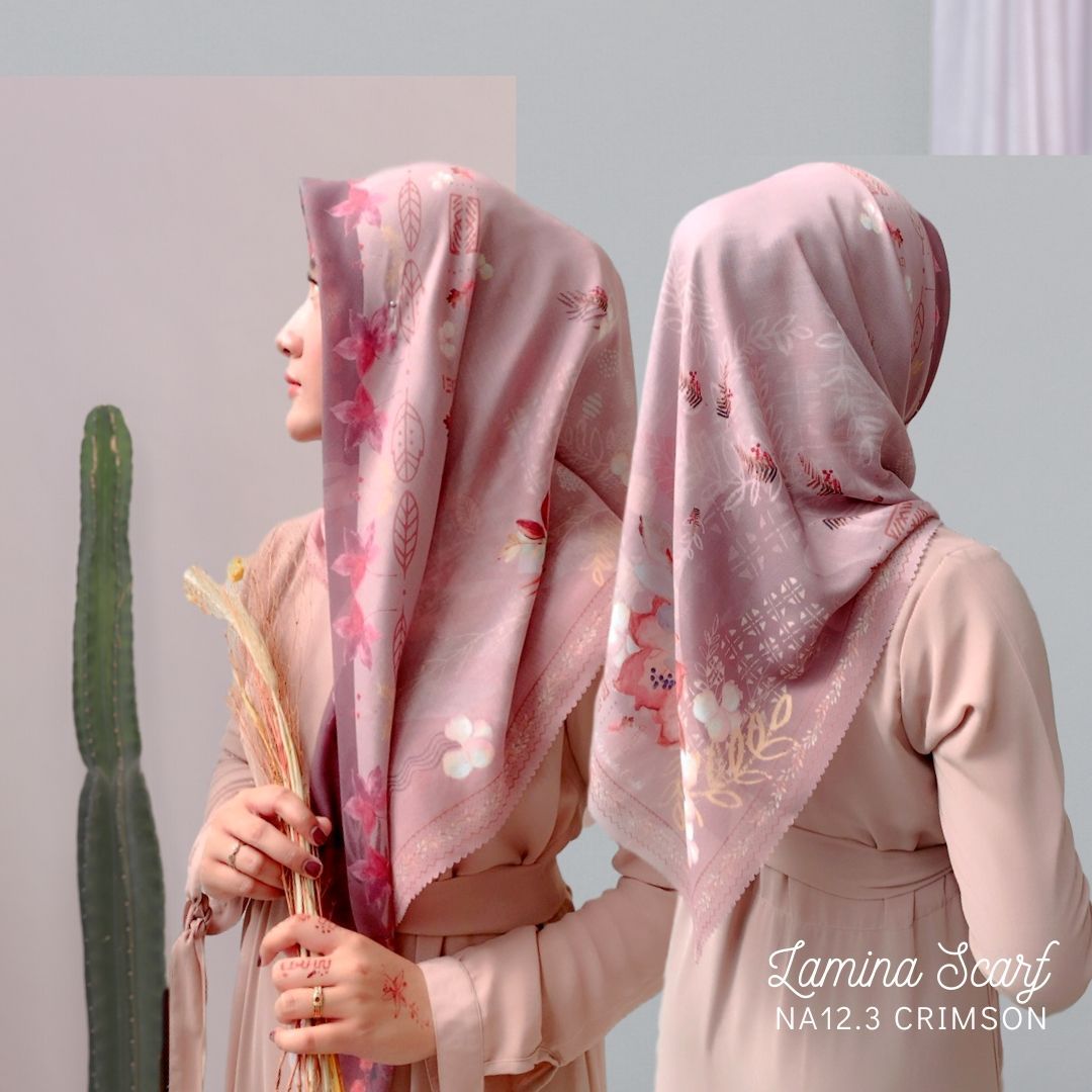 Segiempat Lamina Scarf  - NA12.3 Crimson