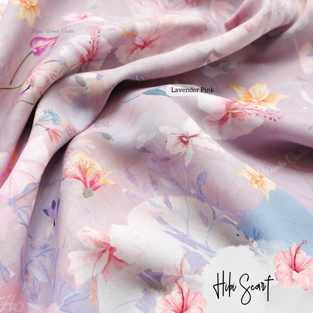 Hibi - Scarf Square Premium Polycotton - Lavender Pink - SH94.7