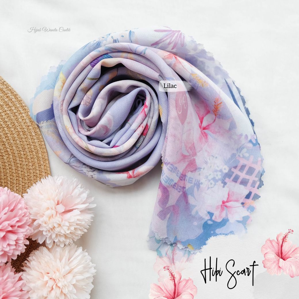 Hibi - Scarf Square Premium Polycotton - Lilac - SH94.6