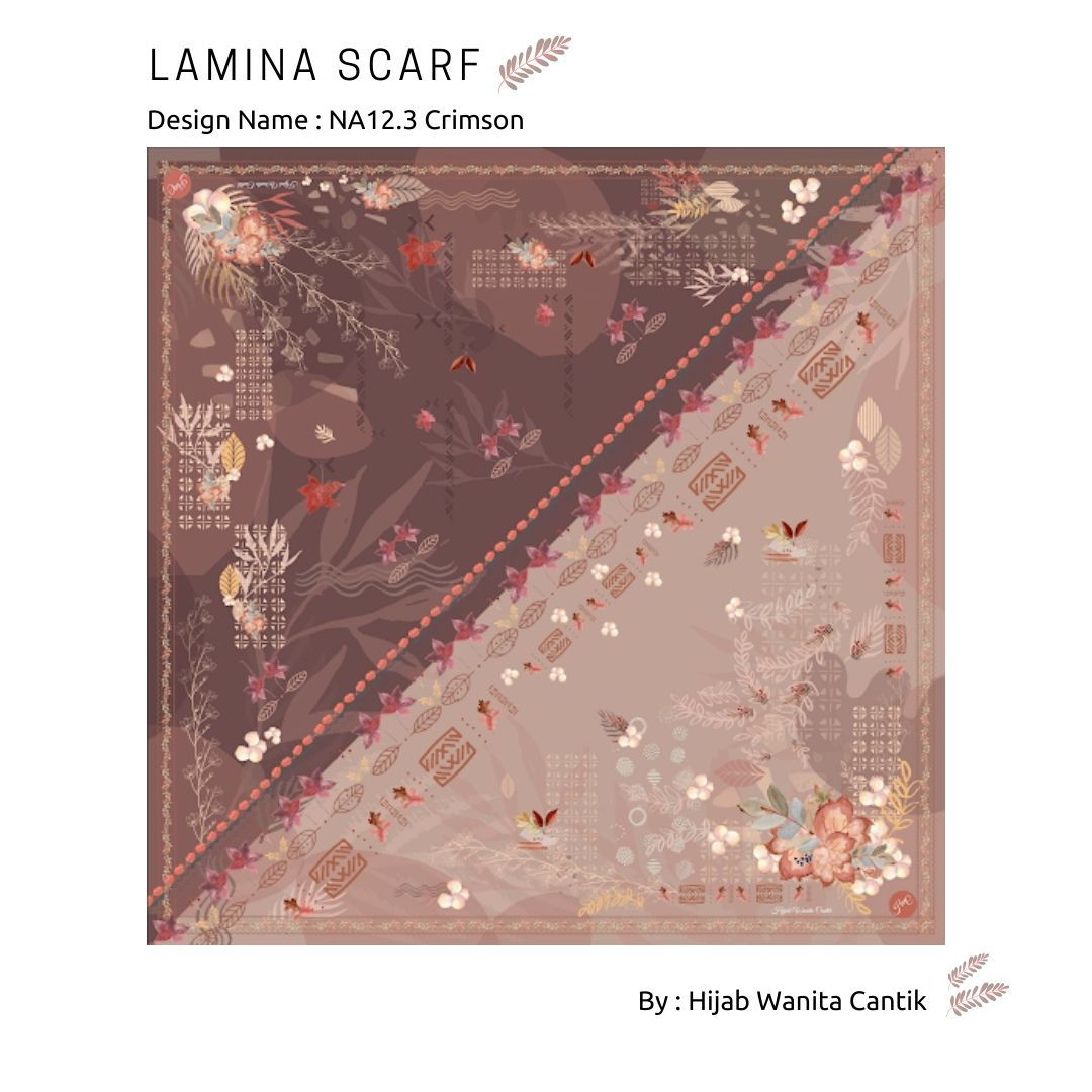 Segiempat Lamina Scarf  - NA12.3 Crimson