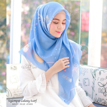 Segiempat Galaxy Scarf - NR45.1 Blue Jeans