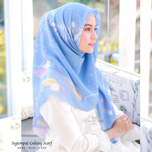 Segiempat Galaxy Scarf - NR45.1 Blue Jeans
