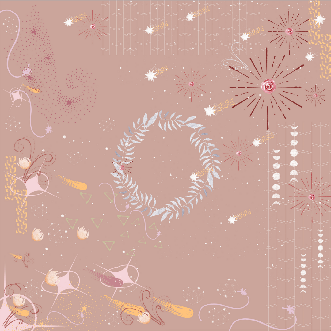 Segiempat Galaxy Scarf - NR45.3 Coral pink