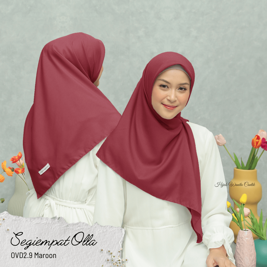 Segiempat Olla Scarf - OVD2.9 Maroon