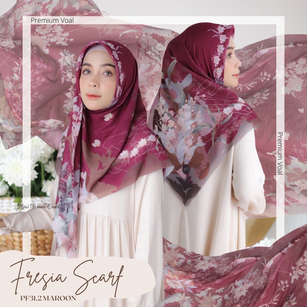 Fresia Scarf Premium Voal - PF31.2 Maroon