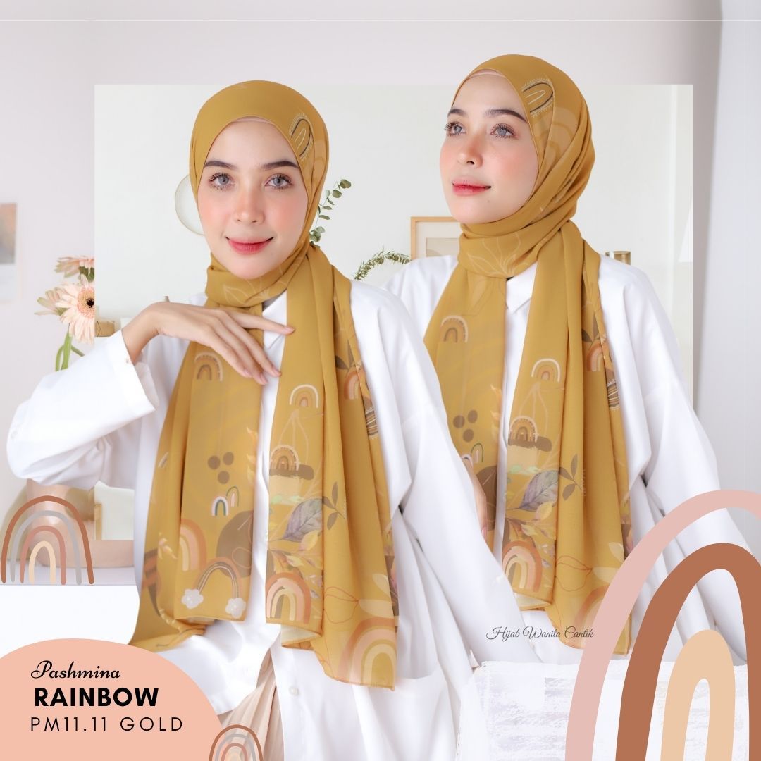 Rainbow - Pashmina Premium Ceruti - Gold - PM11.11