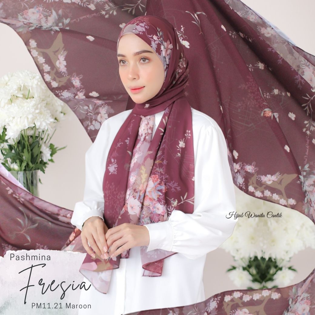 Fresia - Pashmina Premium Ceruti - Maroon - PM11.21