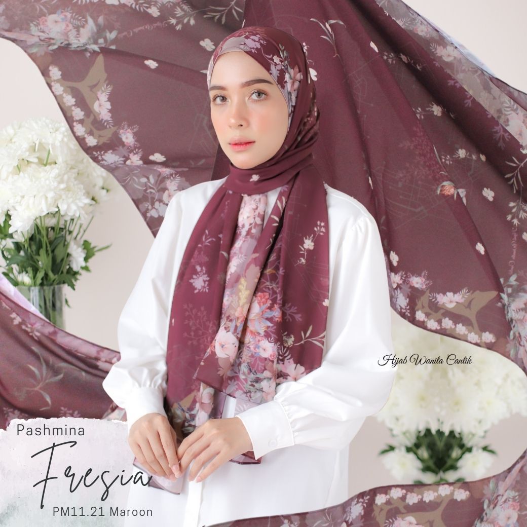 Fresia - Pashmina Premium Ceruti - Maroon - PM11.21