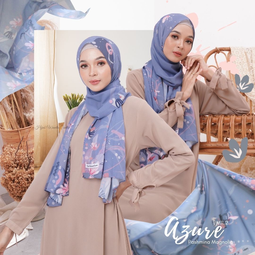 PMagnolia - Pashmina Premium Ceruti - Azure -PM11.2