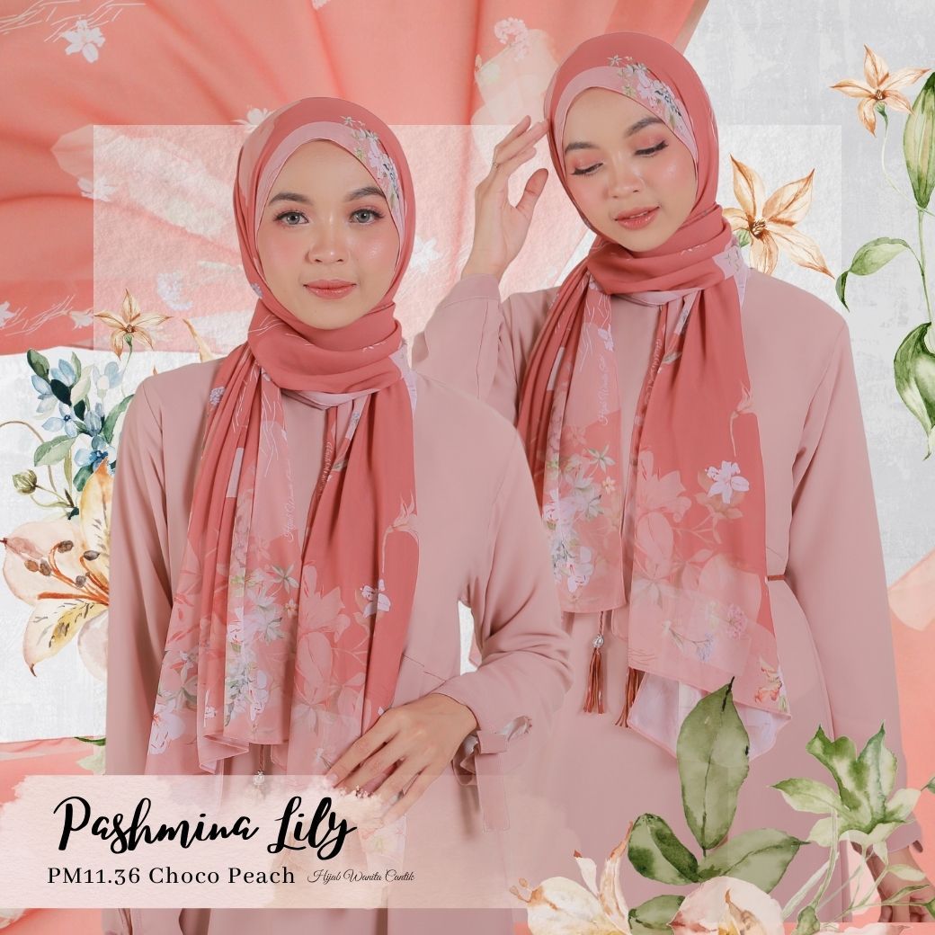 Lily - Pashmina Premium Ceruti -  Choco Peach - PM11.36