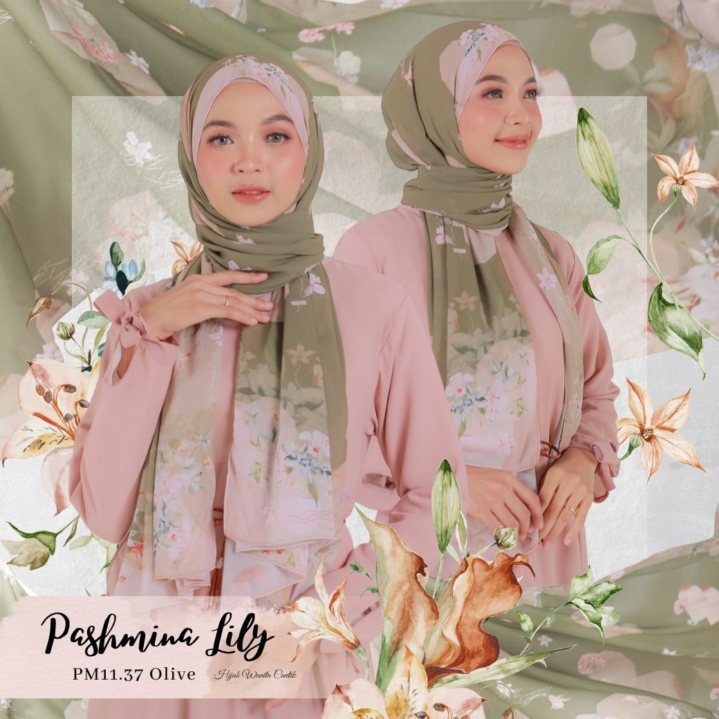 Lily - Pashmina Premium Ceruti - Olive - PM11.37